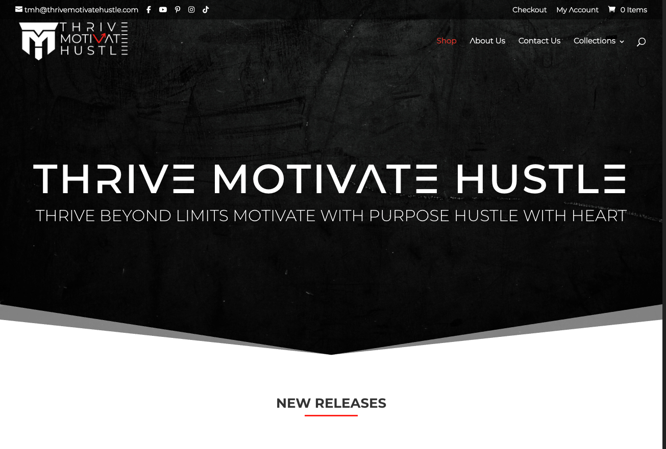 Website design for Thrive Motivate Hustle