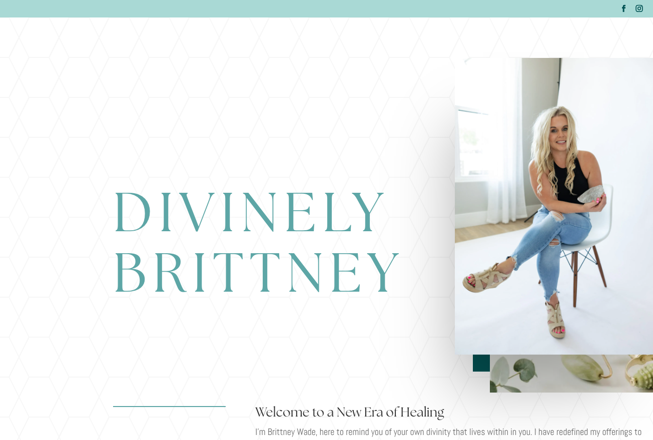 Website design for Divinely Brittney