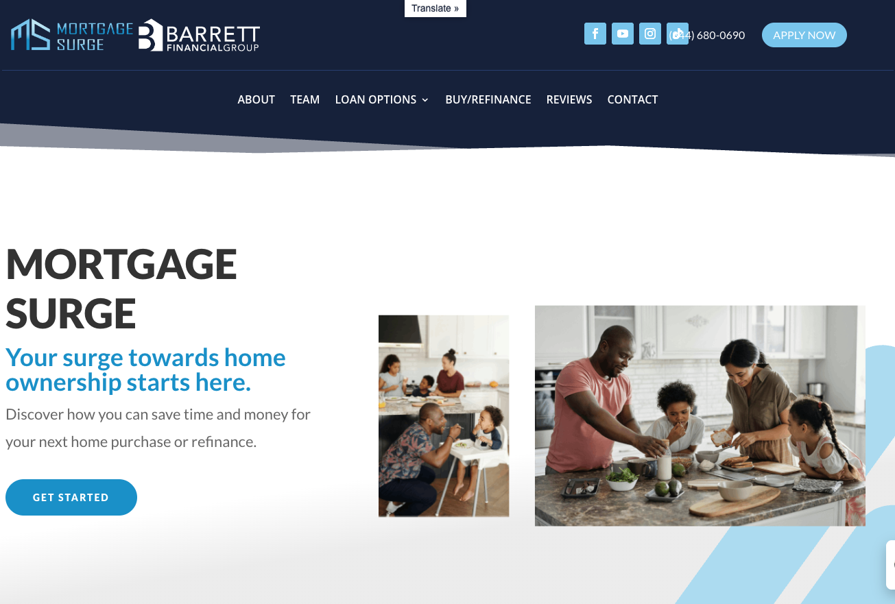 Website design for Mortgage Surge
