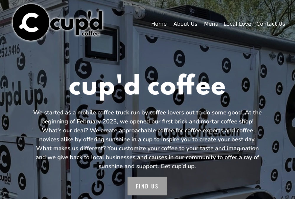 Cup’d Coffee Web Design by TMHWebsites