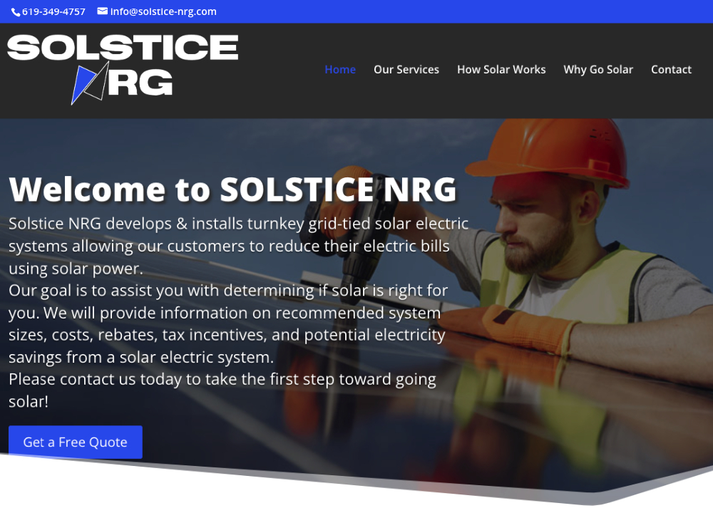 Solstice NRG Web Design by TMHWebsites