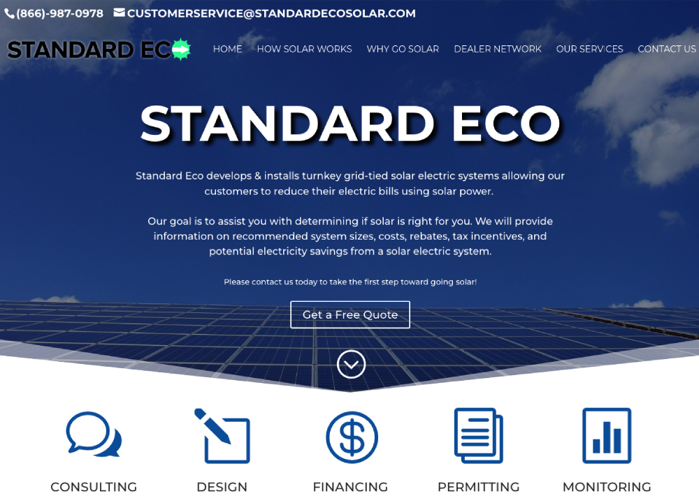Standard Eco Solar Web Design by TMHWebsites